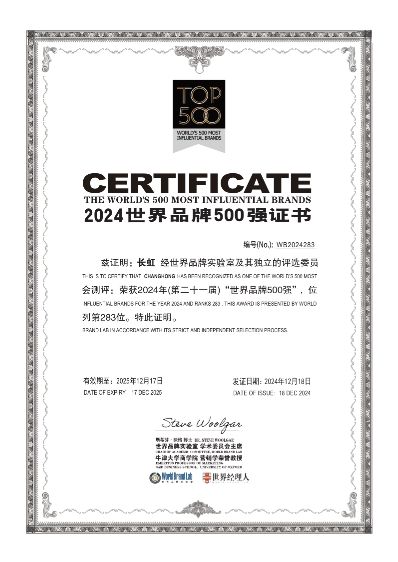 牌500强》榜单揭晓 长虹位列283位PG麻将胡了试玩2024年度《世界品(图7)